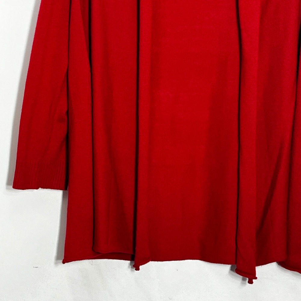 One A Womens Red Open Front Shawl Collar Knit Cardigan Sweater XL 51091 - Picture 4 of 8